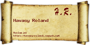 Havasy Roland névjegykártya